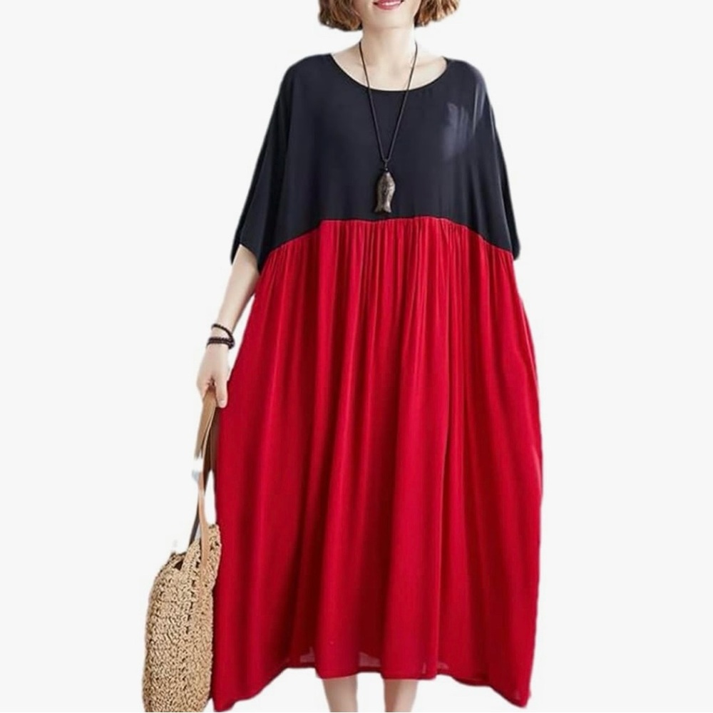 Wei Wei Red and Black Dress with Pockets - Size Large